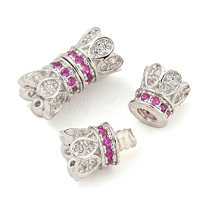 925 Sterling Silver with Rhinestone Screw Clasps STER-B005-39A-P-1