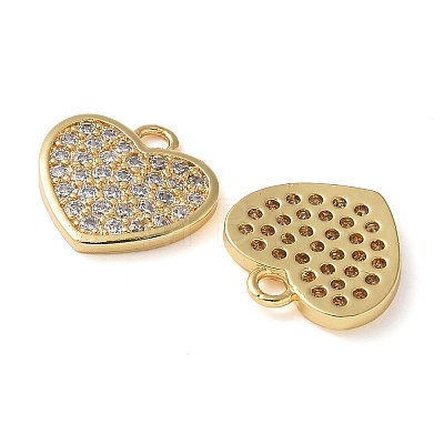 Brass Micro Pave Cubic Zirconia Charms KK-C086-07G-1