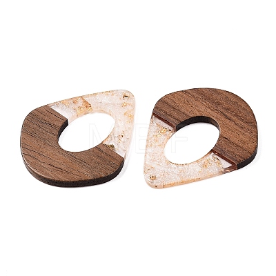 Transparent Resin and Walnut Wood Pendants RESI-T057-07N-1