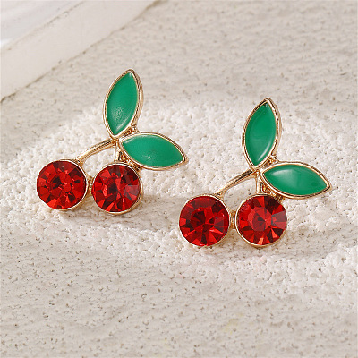 Alloy Enamel Stud Earrings WG4680E-01-1