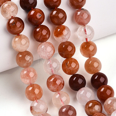 Natural Red Quartz Beads Strands G-T140-8mm-01-1