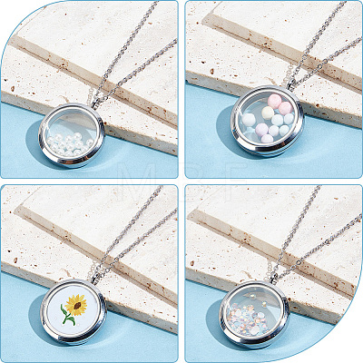 2Pcs Stainless Steel Locket Pendants STAS-BBC0010-31C-1