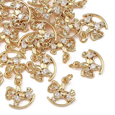 SHEGRACE Brass Pave Clear Cubic Zirconia Charms XGRQ4D438-658G-1
