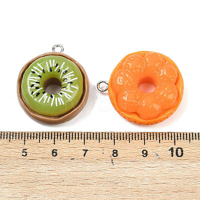 Fruit Theme Opaque Resin Pendants RESI-I350-05-1