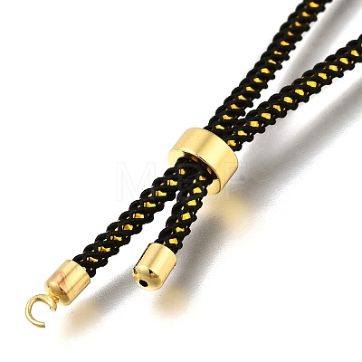 Braided Cotton Cord Slider Bracelet Making MAK-R001-01G-11-1