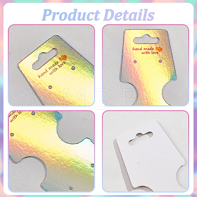   400Pcs Laser Style Folding Paper Jewelry Display Hanging Cards FIND-PH0017-17-1