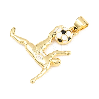 Football Brass Micro Pave Cubic Zirconia Pendants KK-A297-09H-G-1