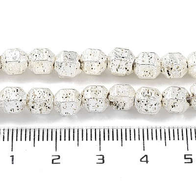 Electroplated Natural Lava Rock Beads Strands G-H303-A10-S01-1