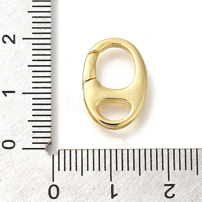 Rack Plating Oval Brass Spring Gate Rings KK-Z086-53G-05-1