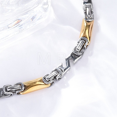 201 Stainless Steel Byzantine Chain Bracelets BJEW-B078-168GP-1