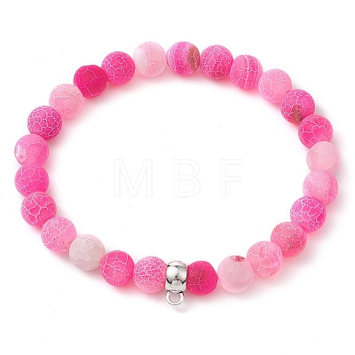 Natural Weathered Agate Beads Stretch Bracelets for Women BJEW-JB11412-01-1