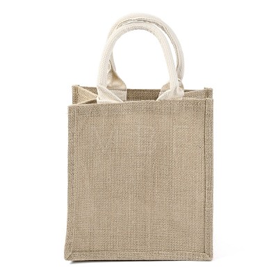 Jute Tote Bags Soft Cotton Handles Laminated Interior ABAG-F003-09C-1