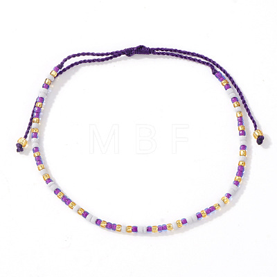 Glass Seed Bead Braided Bead Bracelets XN3042-5-1