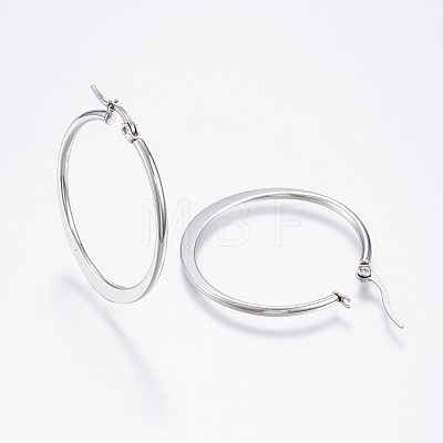 Tarnish Resistant 304 Stainless Steel Hoop Earrings EJEW-F105-20P-1