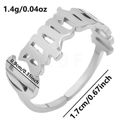 Non-Tarnish Adjustable Stainless Steel Constellations Cuff Ring for Couples TY6304-19-1