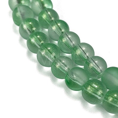 Frosted Transparent Glass Bead Strands GLAA-P065-6mm-04-1