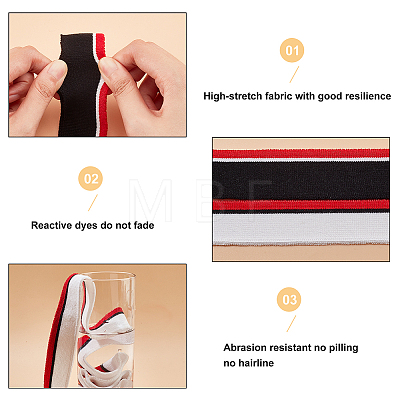 4Pcs 2 Colors 95% Cotton & 5% Elastic Fiber Ribbing Fabric for Cuffs FIND-BC0004-37-1