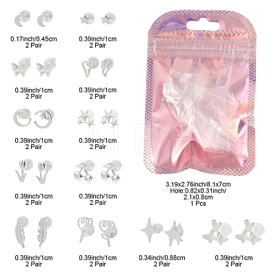 2 Pairs Alloy Stud Earrings for Women EJEW-FS0001-27A-1