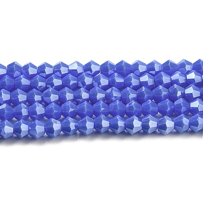 Opaque Solid Color Electroplate Glass Beads Strands LS-EGLA-A039-P4mm-A11-1