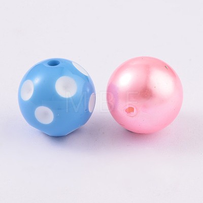 Round Chunky Acrylic Bubblegum Ball Beads OACR-X0005-1