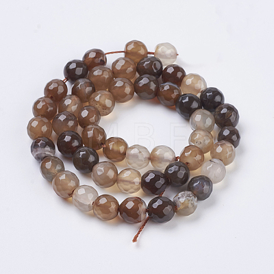 Natural Agate Beads Strands G-G580-8mm-10-1