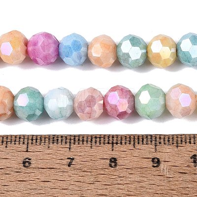 Anti-Tarnish Electroplate Glass Beads Strands EGLA-ZX010-8mm-14-1