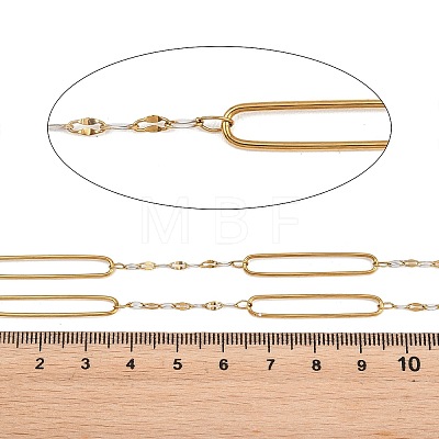 304 Stainless Steel Enamel Dapped Chain Oval Link Chains CHS-K021-15G-10-1