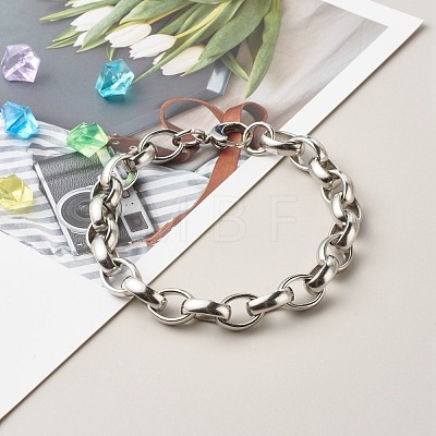 Men's 304 Stainless Steel Rolo Chain Bracelets BJEW-JB06673-02-1
