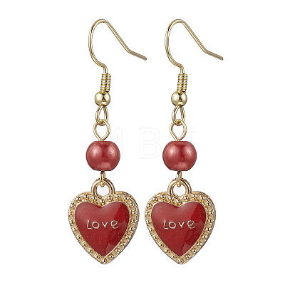 Alloy Enamel Heart Dangle Earrings EJEW-JE06272-02-1