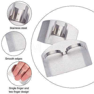 Gorgecraft 8Pcs 2 Style 430 Stainless Steel Finger Guards for Cutting AJEW-GF0006-63-1