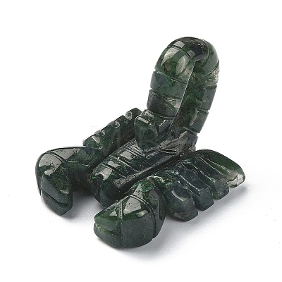 Natural Moss Agate Carved Healing Scorpion Figurines DJEW-M008-01A-1