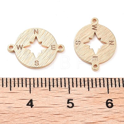 Brass Laser Cut Compass Connector Charms KK-U028-08G-1