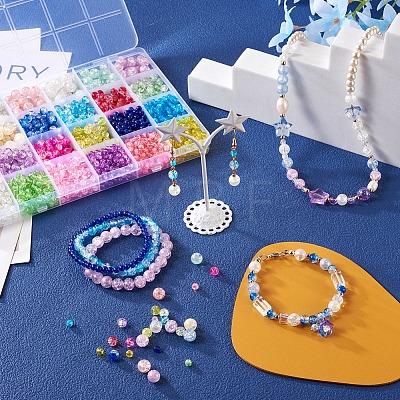 1800Pcs 24 Style Spray Painted & Baking Painted & Translucent Crackle Glass Beads CCG-TA0002-02-1