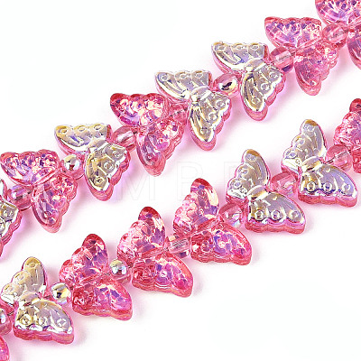 Transparency Electroplate Glass Beads Strands GLAA-T023-39A-02-1