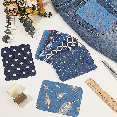 20Pcs 10 Styles Rectangle Cloth Patches PATC-CY0001-64-1