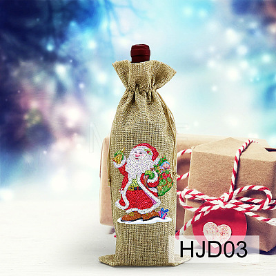 Christmas Theme DIY Diamond Painting Drawstring Bag Kit PW-WG02BF0-03-1