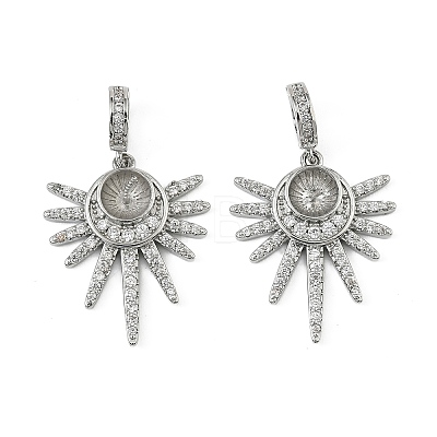 Brass Micro Pave Cubic Zirconia Peg Bails Charms KK-D106-14P-1