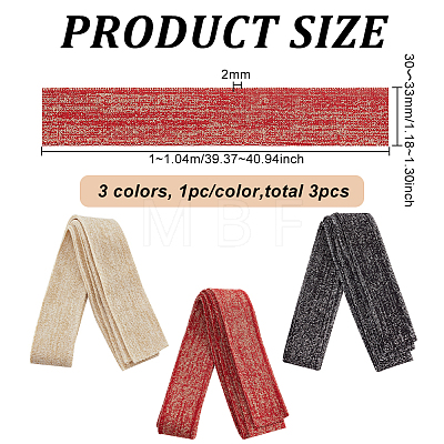 3Pcs 3 Colors 90% Cotton & 10% Elastic Fiber Ribbing Fabric for Cuffs FIND-BC0004-39-1