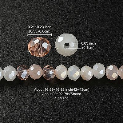 Electroplate Glass Beads Strands EGLA-YW0002-D09-1