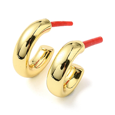 Brass Stud Earrings EJEW-F244-02G-1