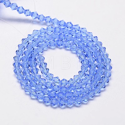 Imitate Austrian Crystal Bicone Glass Beads Strands GLAA-F029-4x4mm-09-1