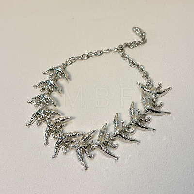 Alloy Crystal Rhinestone Bird Link Chain Necklaces for Women WG64E2E-03-1