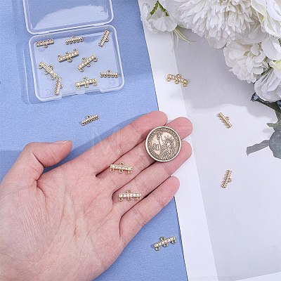 16Pcs 2 Styles Brass Micro Pave Clear Cubic Zirconia Rectangle Chandelier Component Links KK-WR0001-94-1
