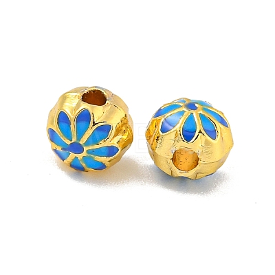 Rack Plating Brass Enamel Beads KK-P277-36G-02-1