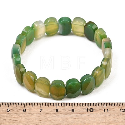Dyed & Heated Natural Agate Oval Beaded Stretch Bracelet G-E010-01-27-1
