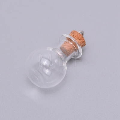 Empty Glass Wishing Bottle Pendants GLAA-WH0025-07-1