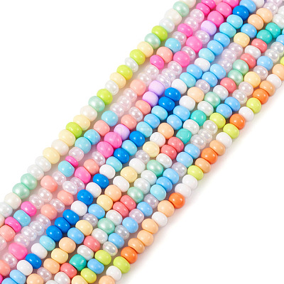  8 Strands 8 Color Glass Seed Bead Strands GLAA-TA0001-46-1