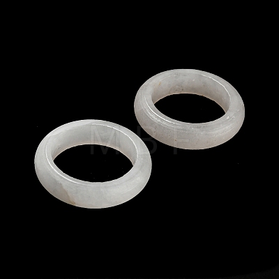 Natural White Jade Plain Band Ring RJEW-P044-01C-02-1
