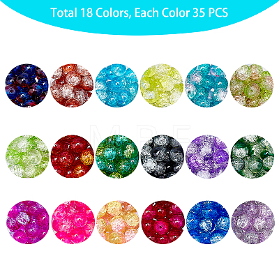 DIY Baking Painted Crackle Glass Beads Stretch Bracelet Making Kits DIY-PH0004-54B-1