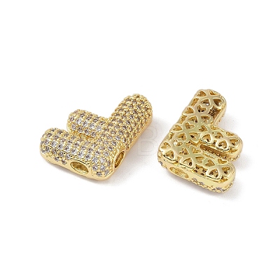 Brass Micro Pave Clear Cubic Zirconia Pendants KK-Z041-01G-F-1